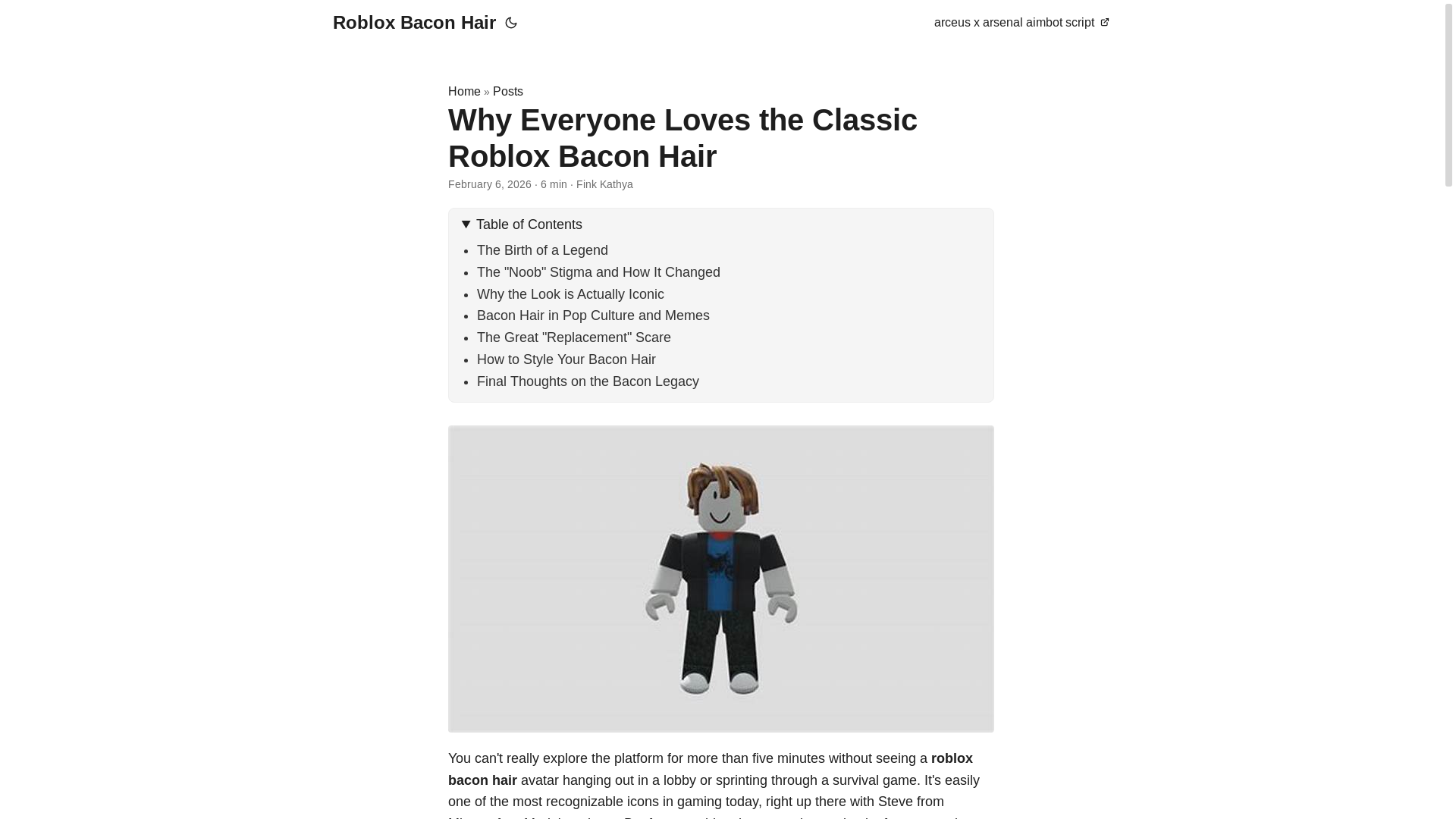 website screenshot of https://roblox-bacon-hair.pages.dev/