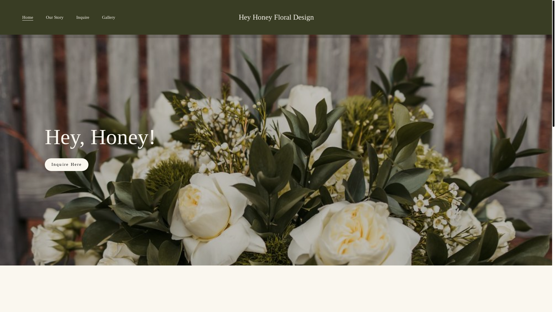 website screenshot of https://heyhoneyfloraldesign.com/