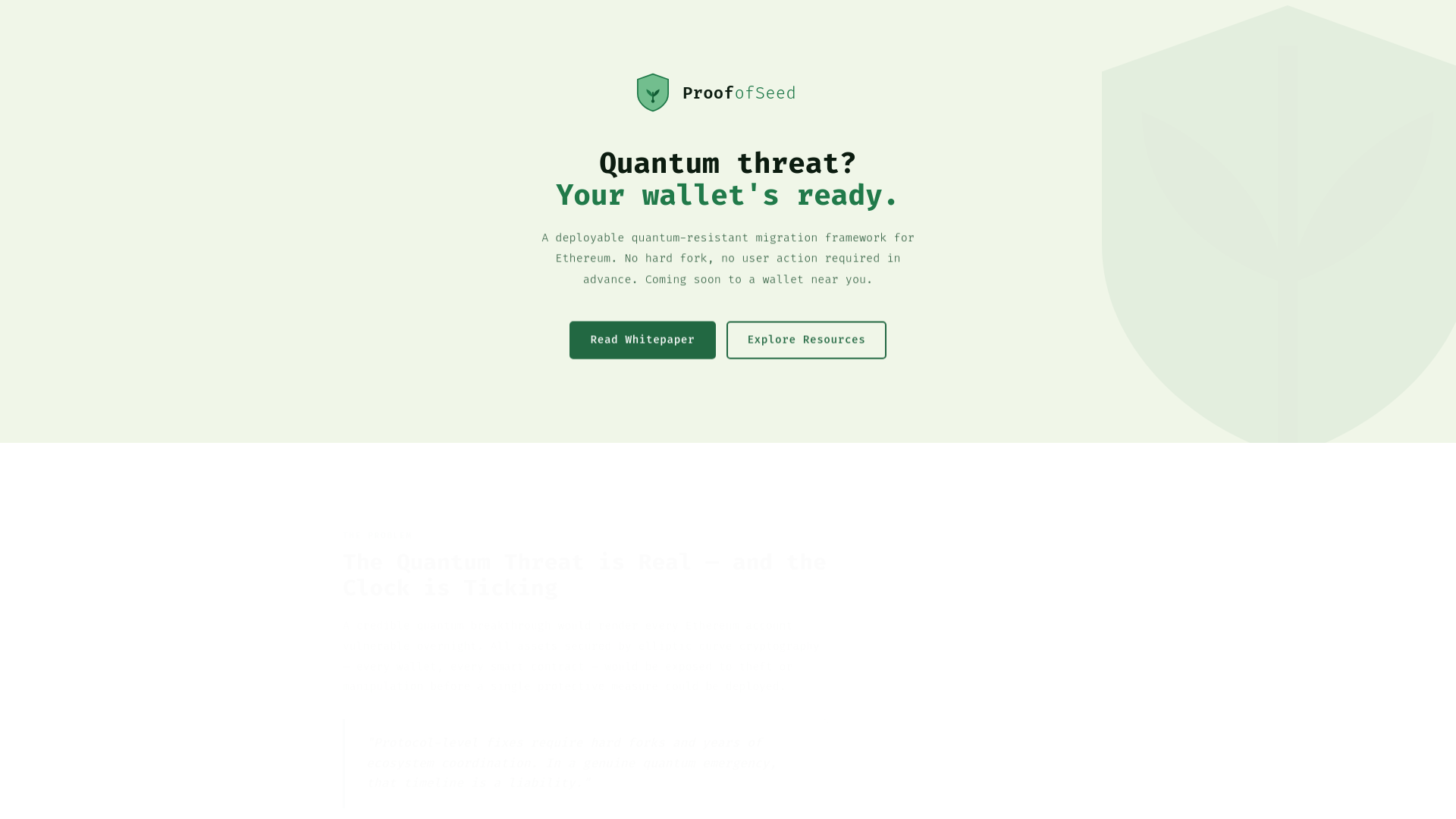 website screenshot of https://proofofseed.xyz/