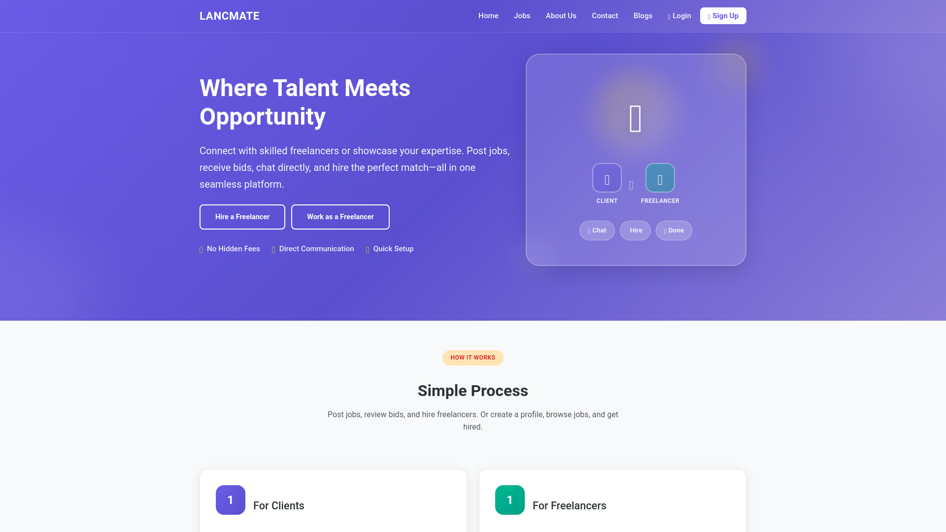 website screenshot of https://lancmate.com