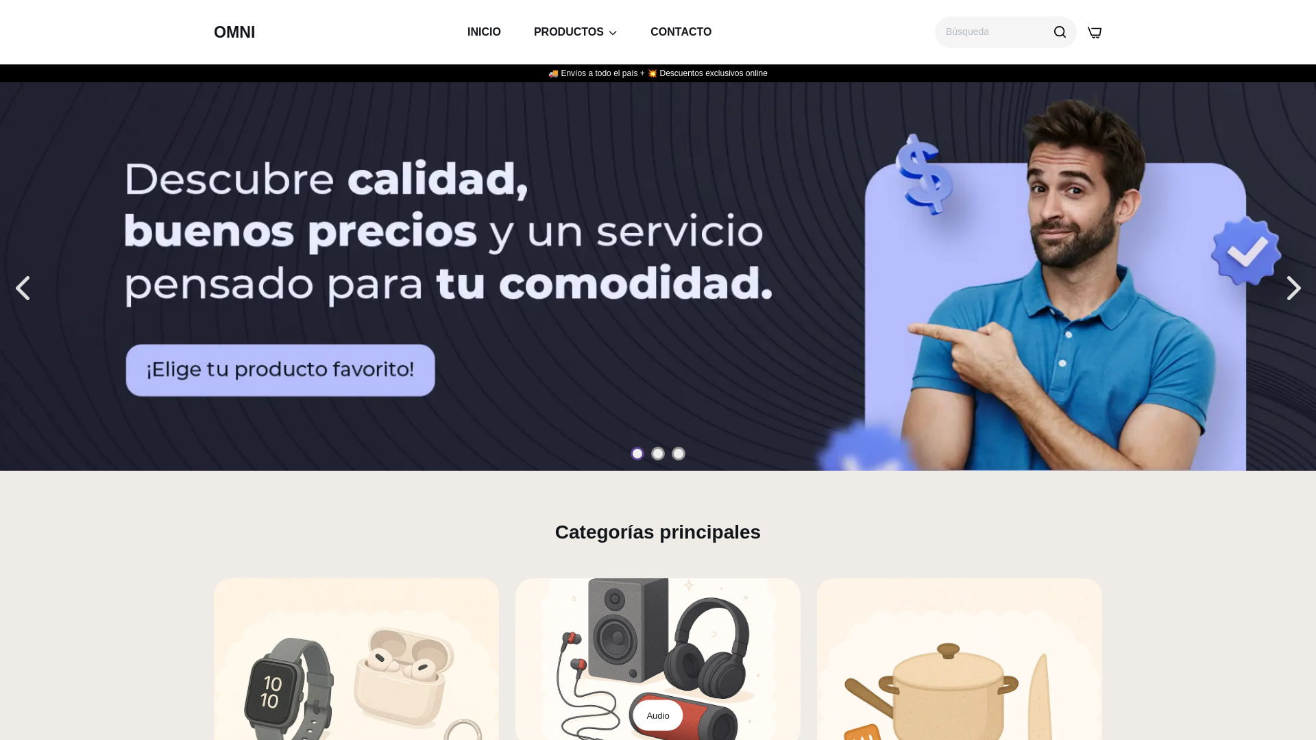 website screenshot of https://omnimarketonline.store