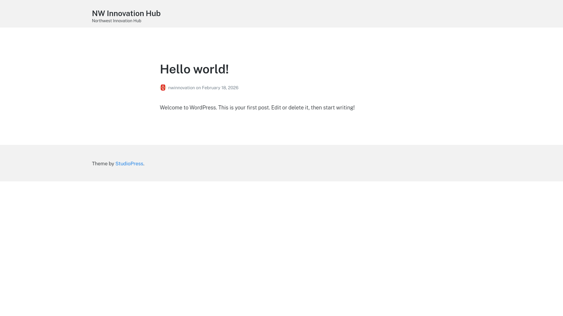 website screenshot of https://nwinnovationhub.org/