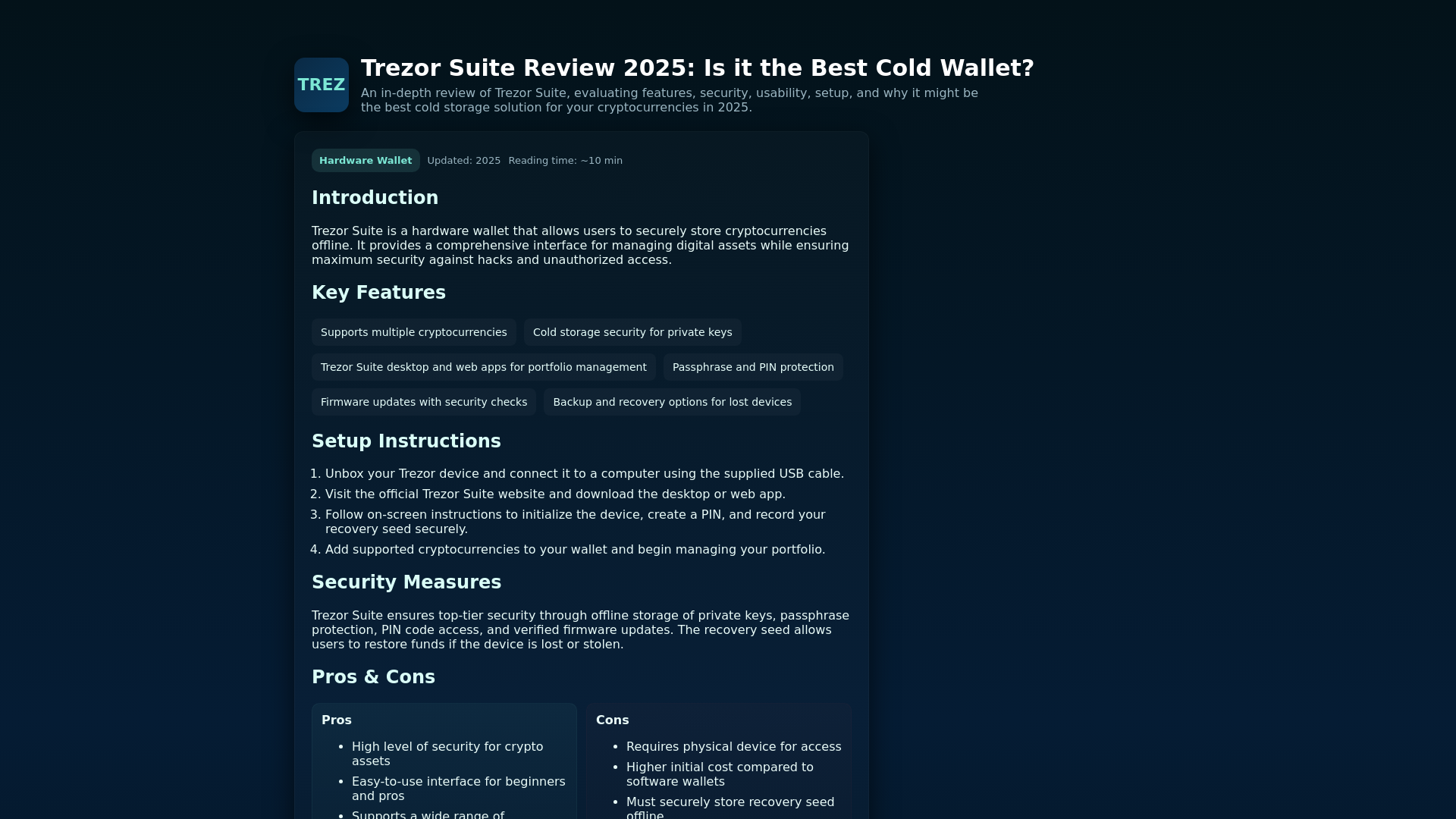 website screenshot of https://trezoor-suite-app.pages.dev