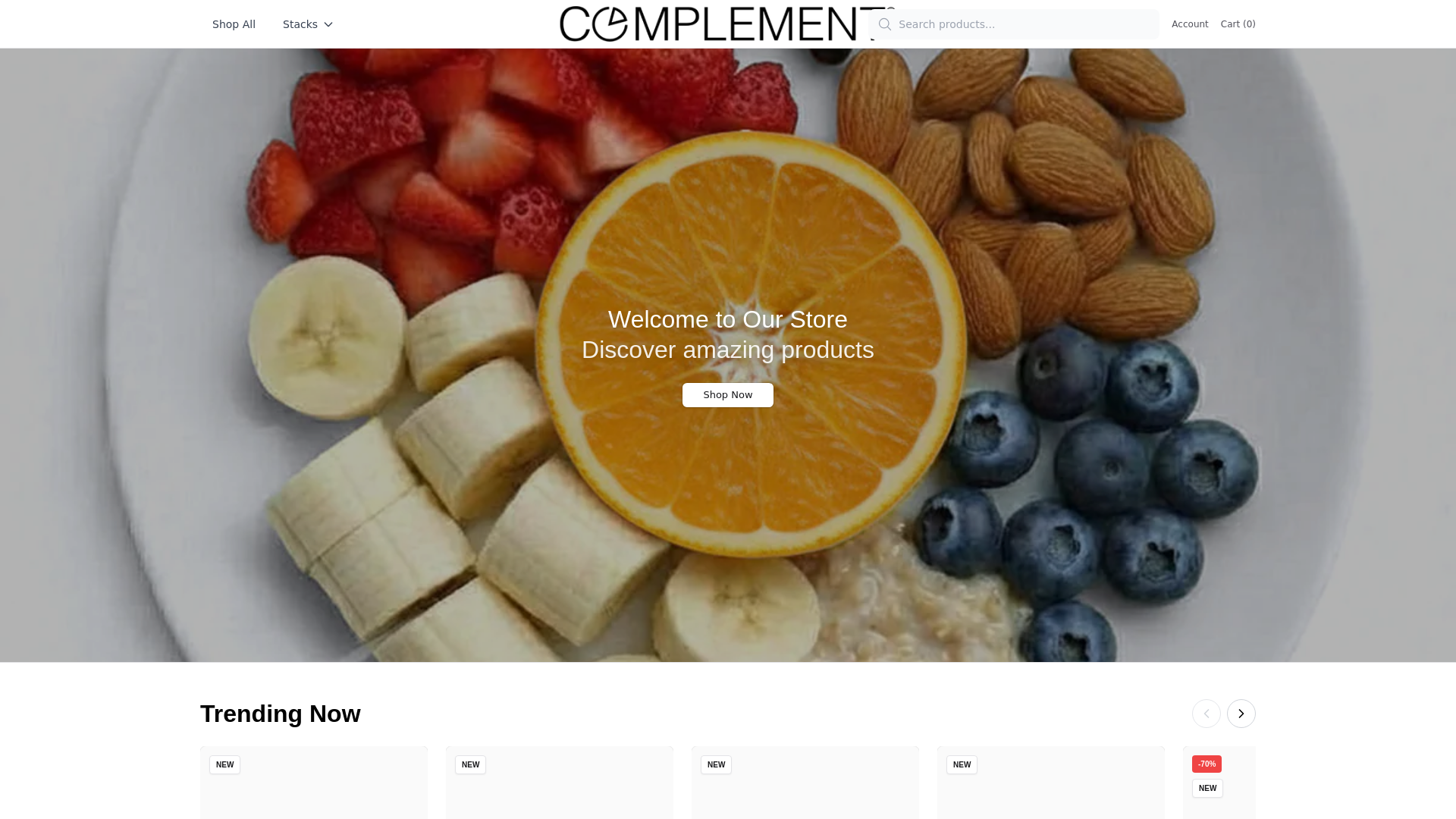 website screenshot of https://complementdirect.shop/