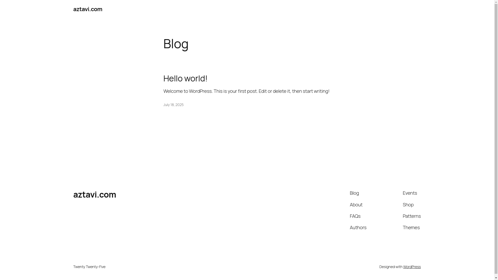 website screenshot of https://aztavi.com/