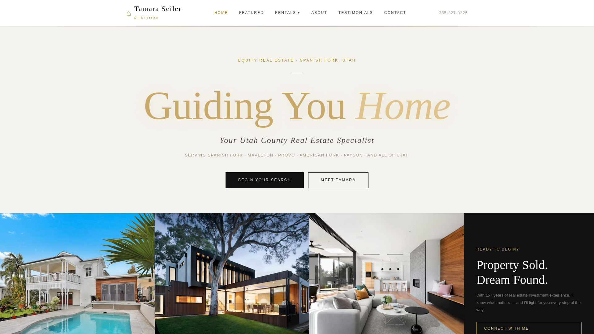 website screenshot of https://tammyseiler.com/