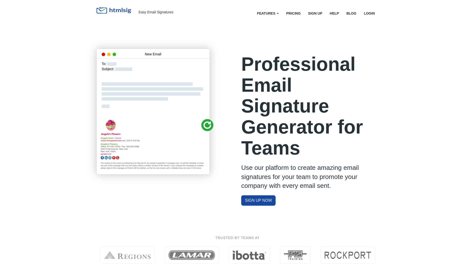 website screenshot of https://htmlsig.com/