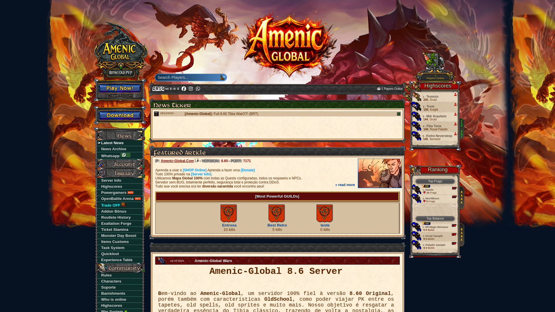 website screenshot of https://amenicglobal.com/