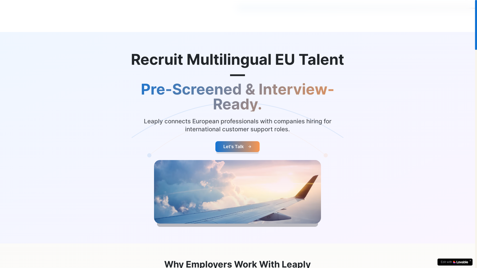 website screenshot of https://leaply.eu/
