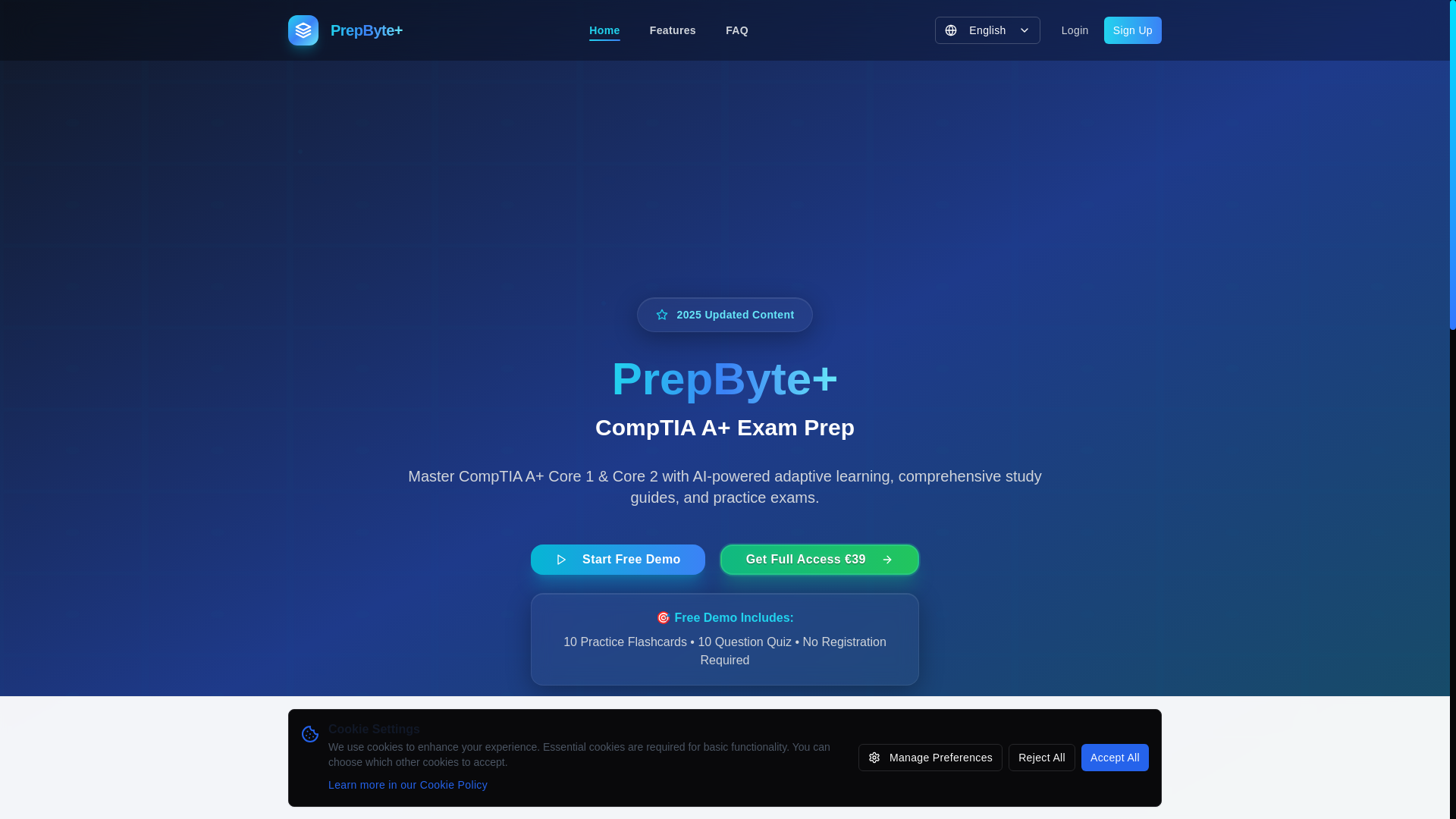 website screenshot of https://prepbyteplus.com/
