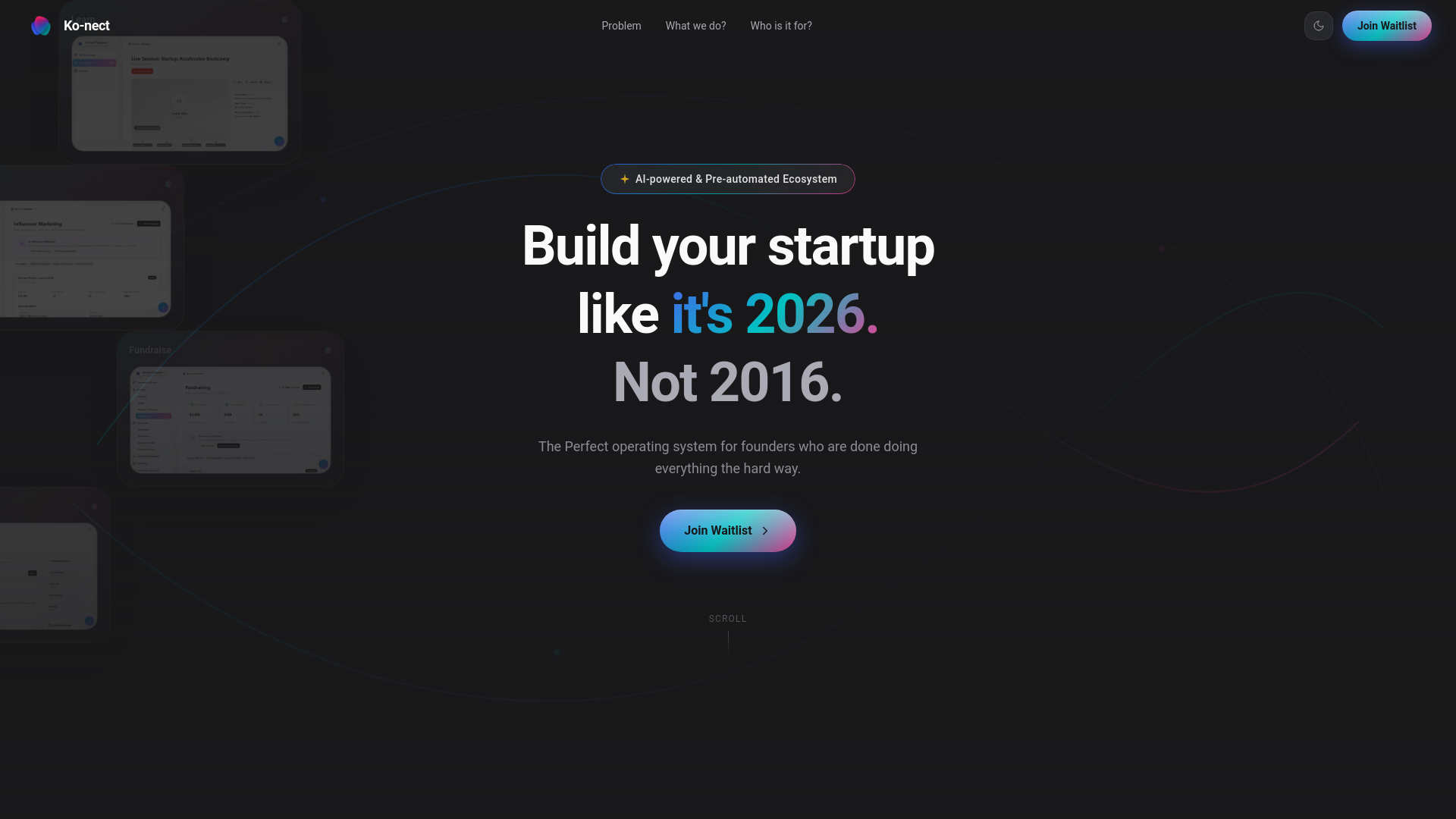 website screenshot of https://ko-nect-website.pages.dev/