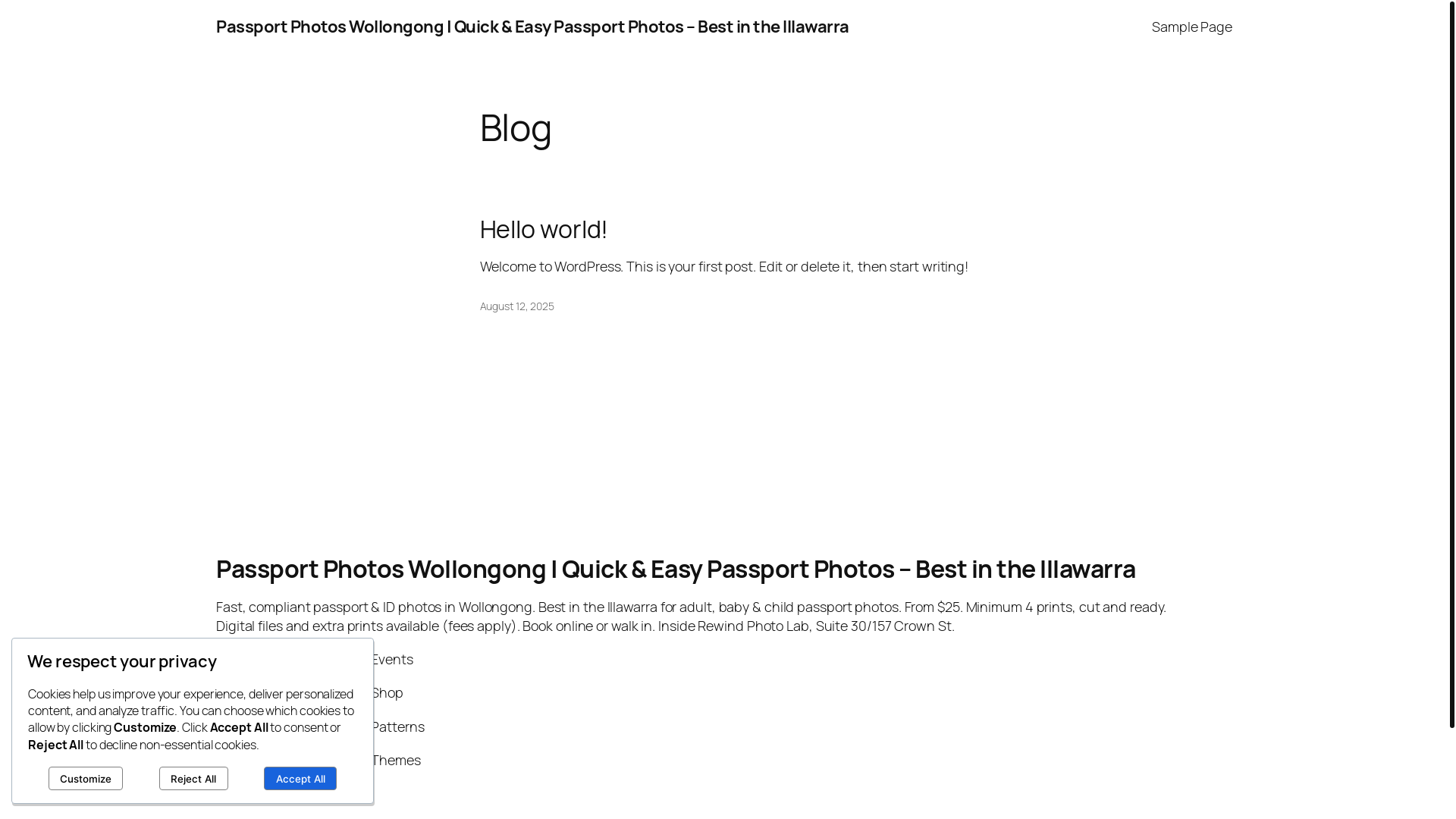 website screenshot of https://quickandeasypassportphotos.com.au/