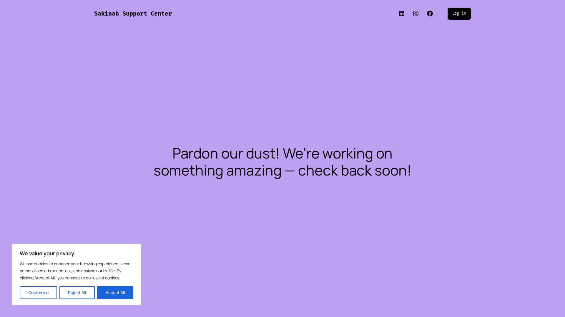 website screenshot of https://sakinahsupportcenter.online/