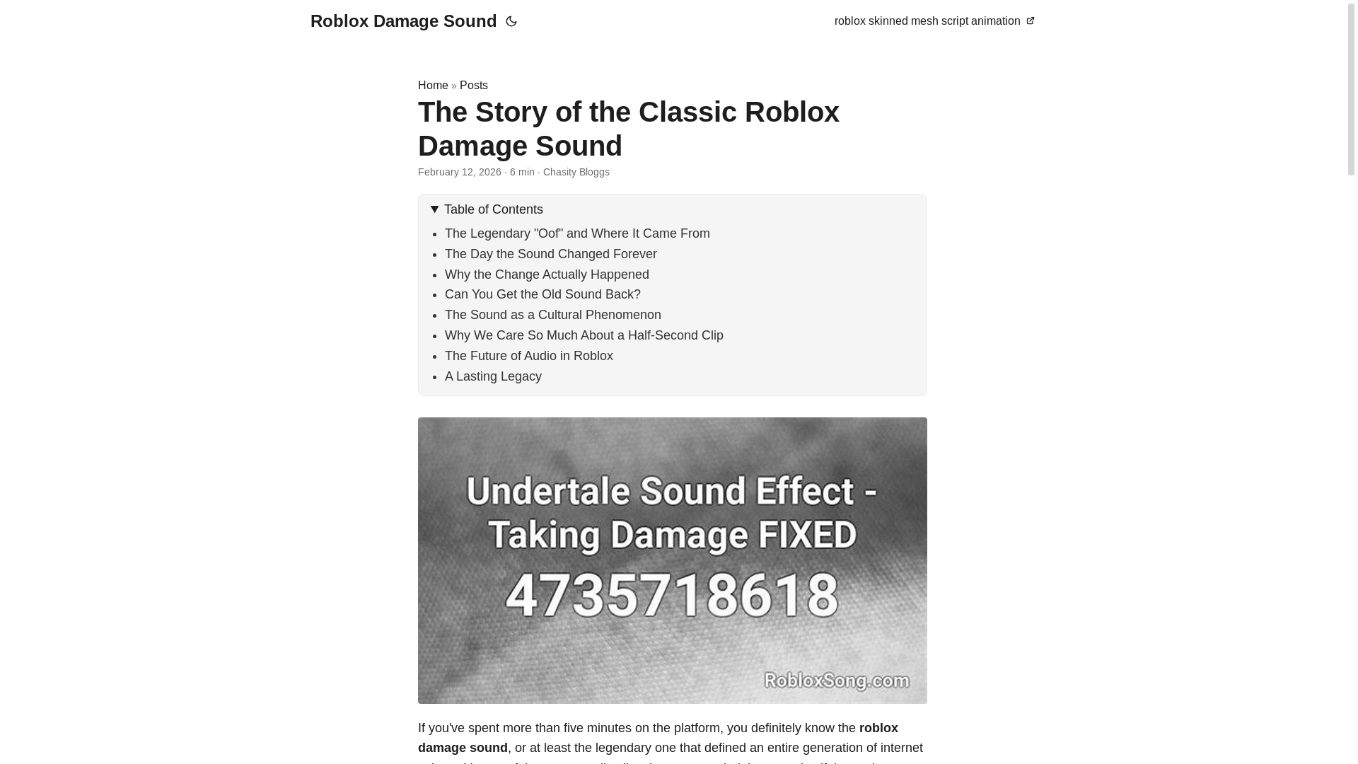 website screenshot of https://roblox-damage-sound.pages.dev/