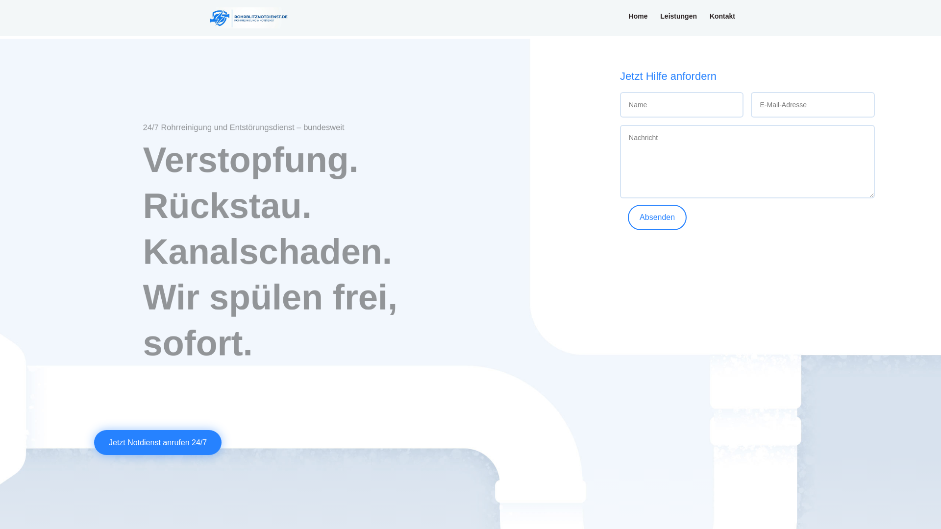 website screenshot of https://rohrblitznotdienst.de/