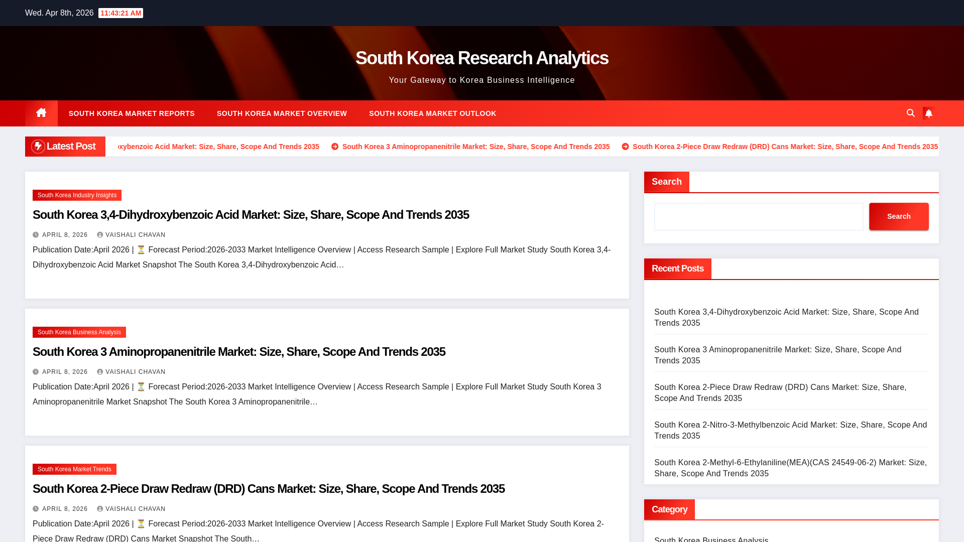 website screenshot of https://southkorearesearchanalytics.online