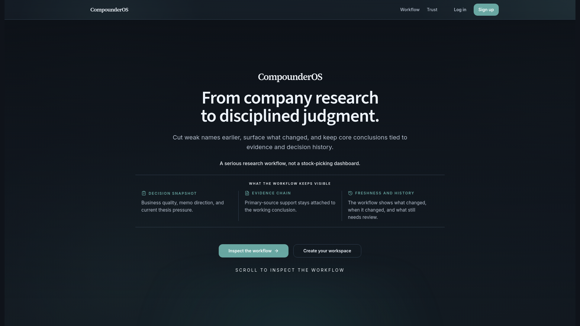 website screenshot of https://compounderos.com/