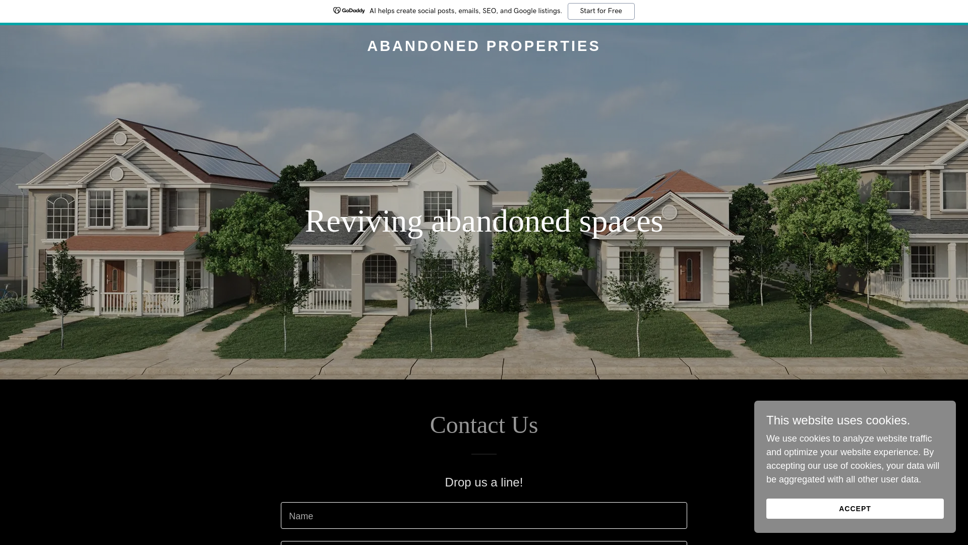 website screenshot of https://abandonedproperties.biz/