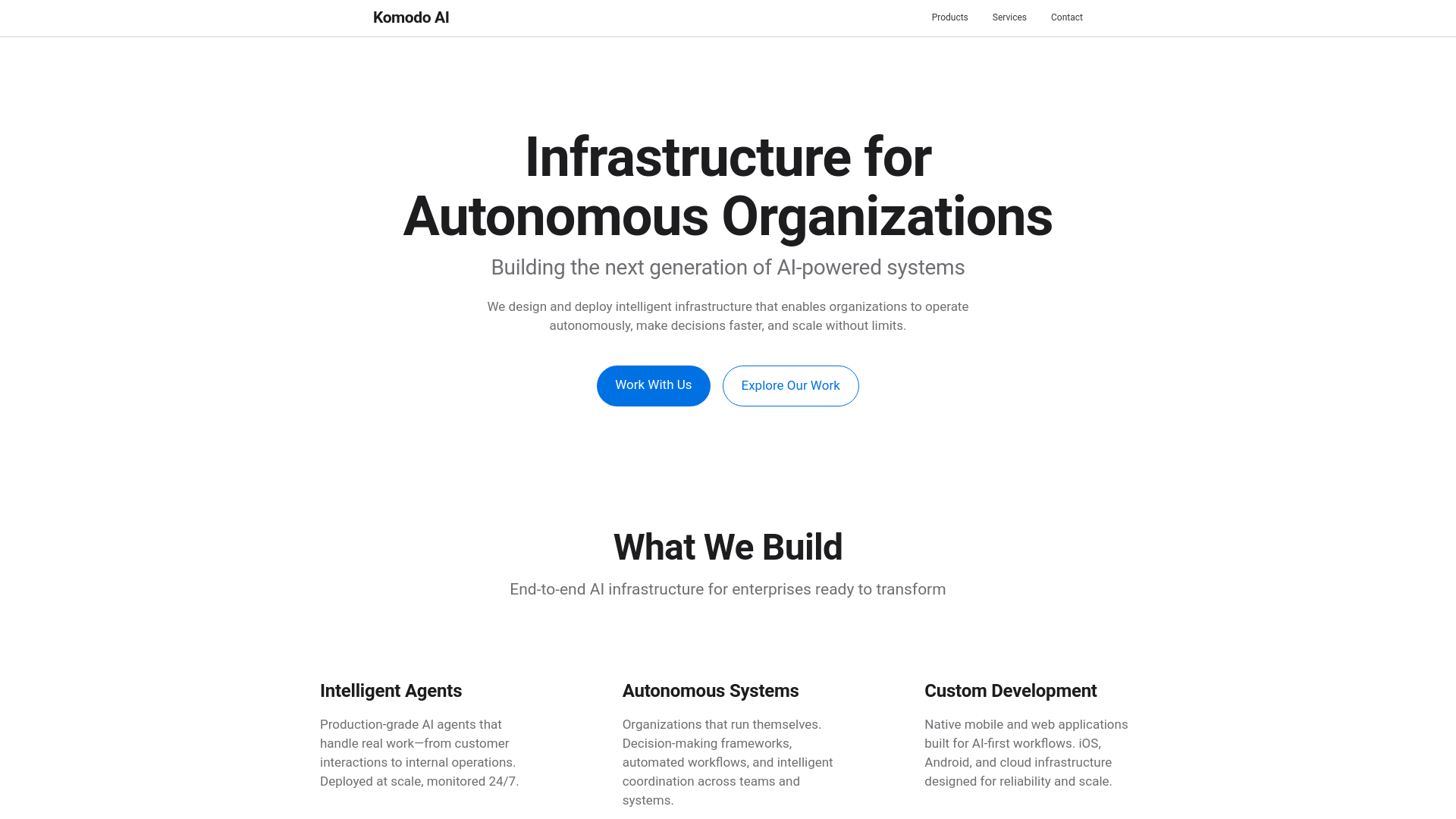 website screenshot of https://komodoai.pages.dev/
