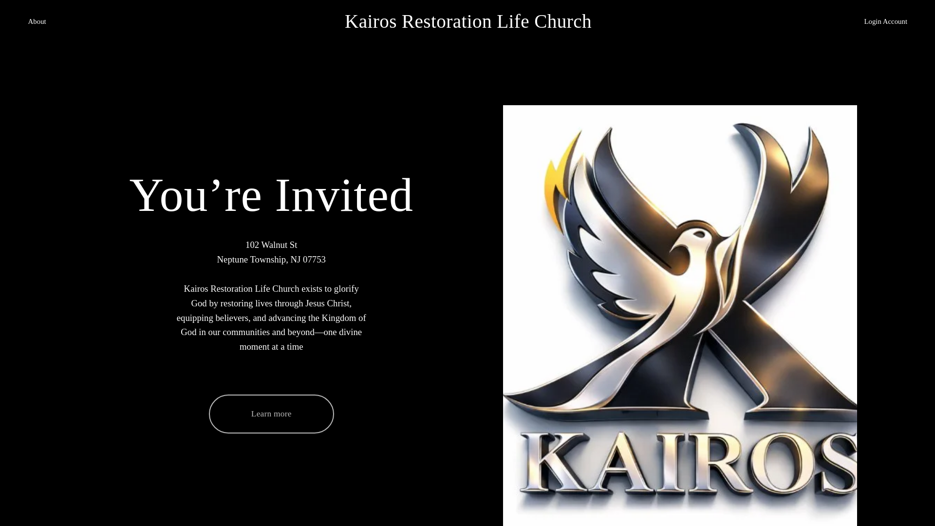 website screenshot of https://kairoschristianchurch.org/