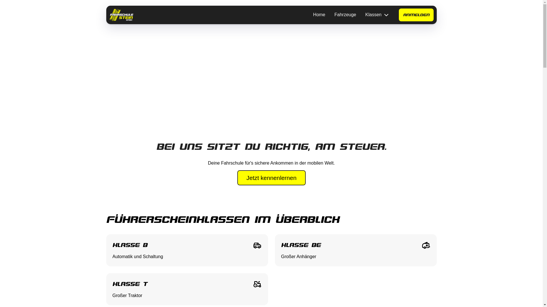 website screenshot of https://stein-fahrschule.de/