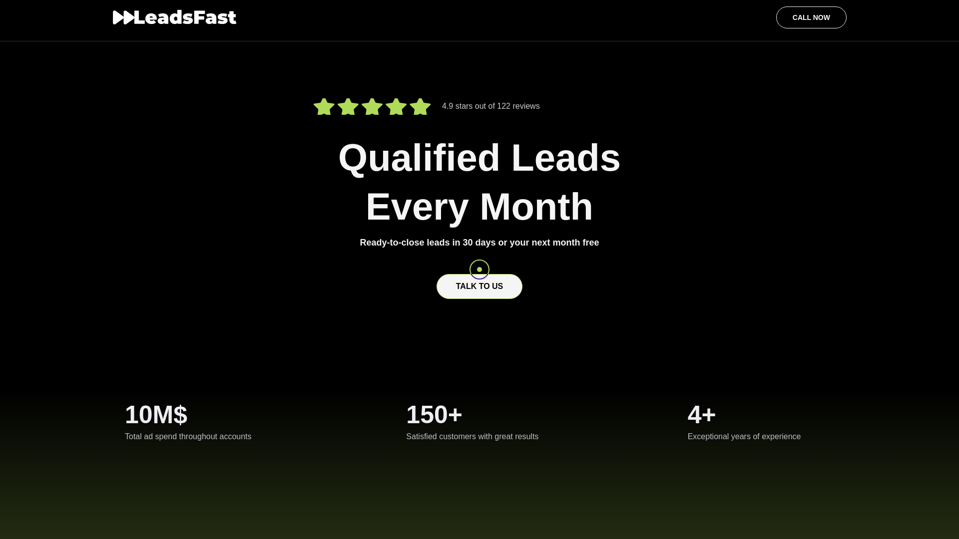 website screenshot of https://leadsfast.ca/