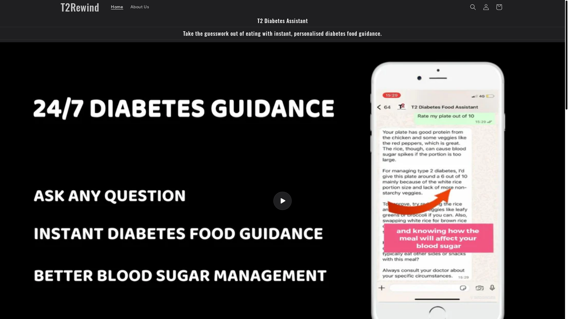 website screenshot of http://t2diabetesrewind.com/