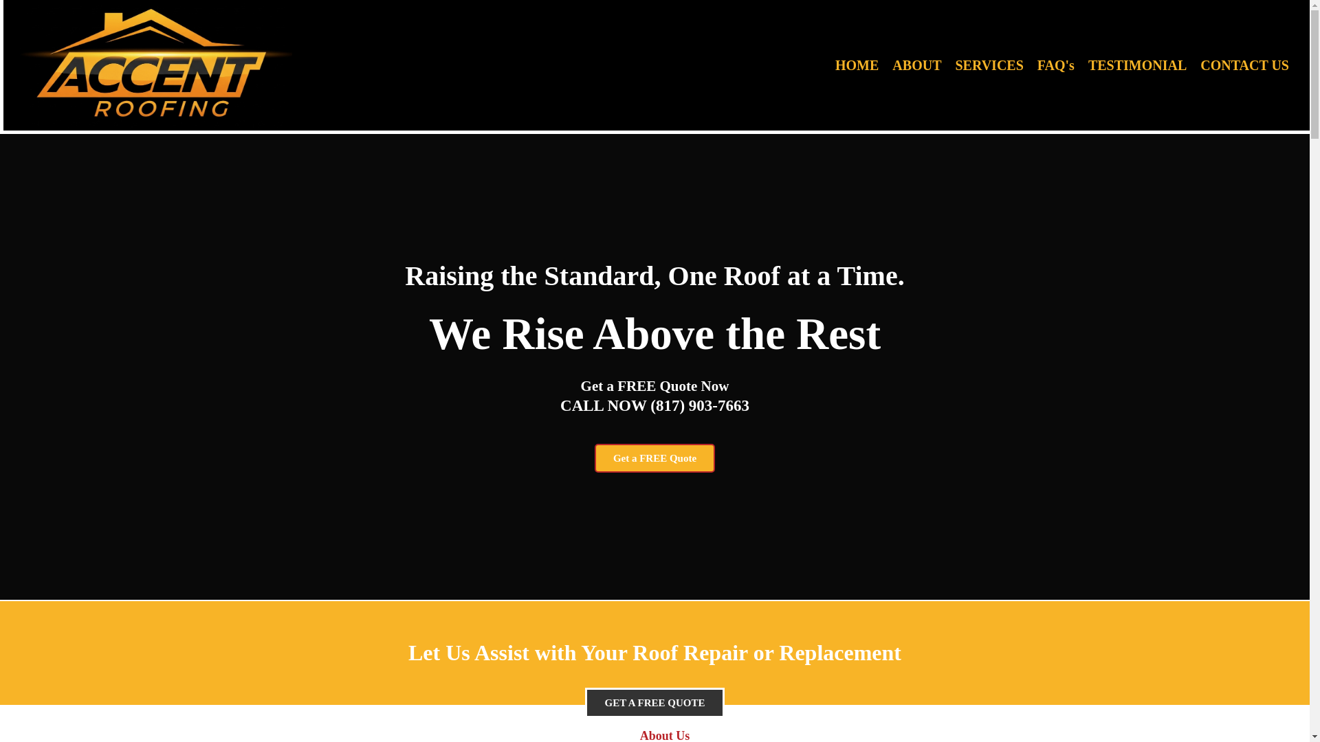 website screenshot of https://accentroofing.org/