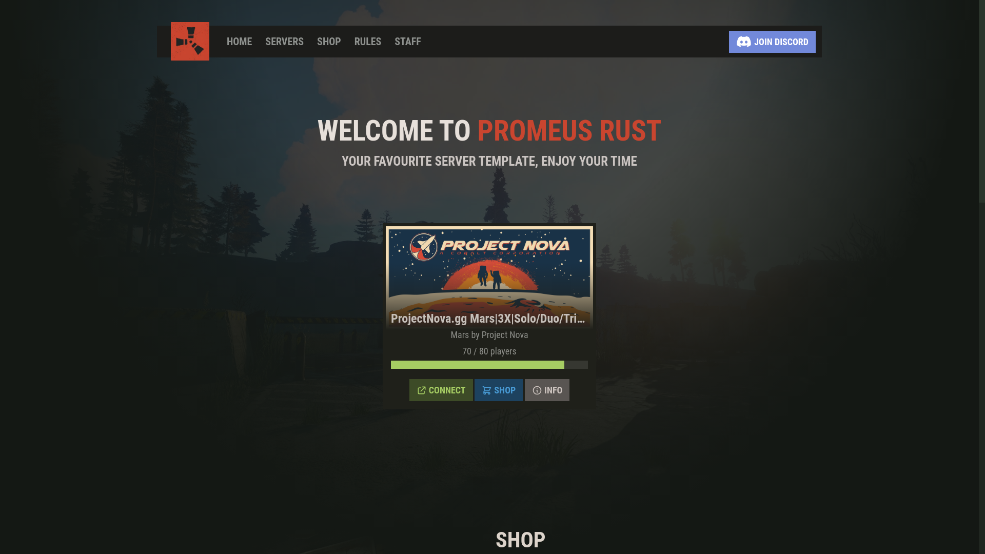 website screenshot of https://rustgamingnation.net/