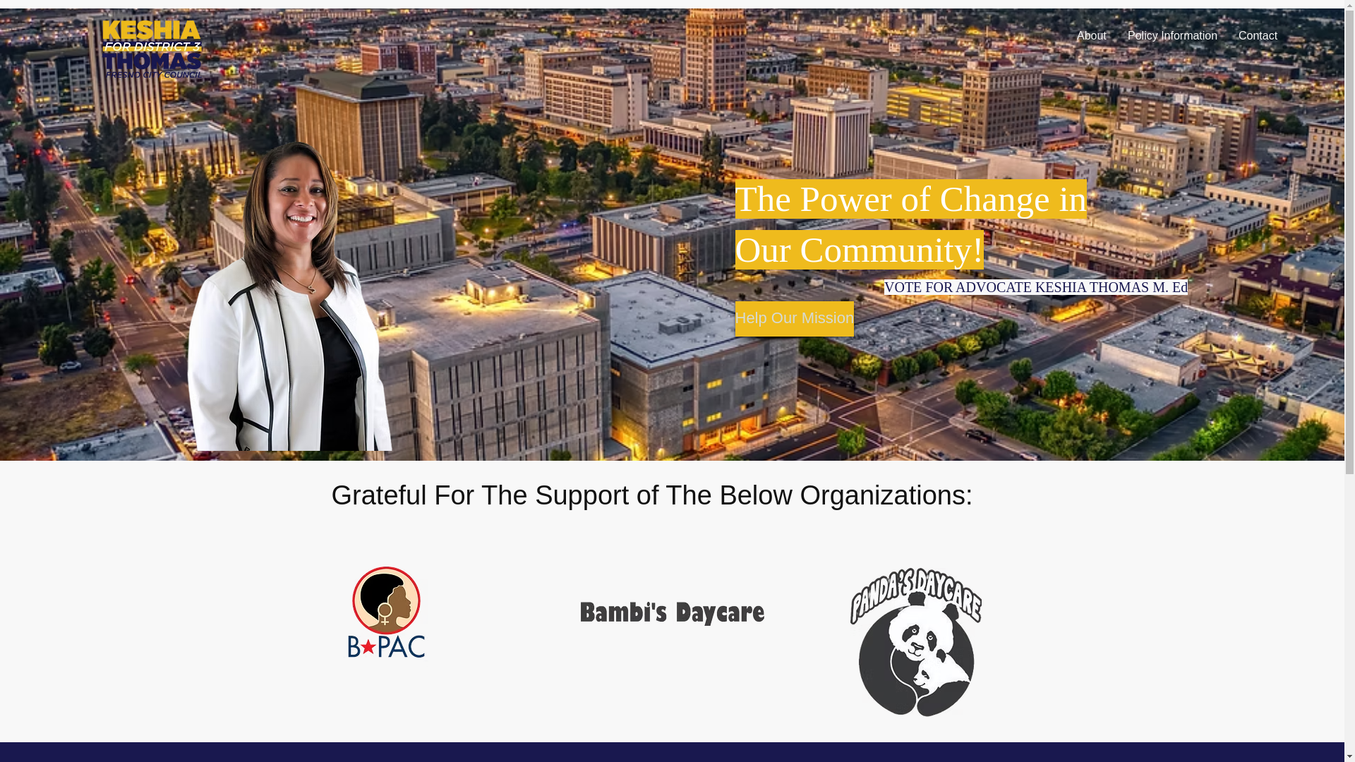website screenshot of https://keishaforfresnocitycouncil.com/