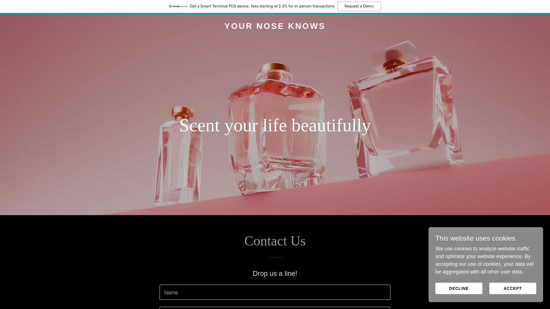 website screenshot of https://yournoseknows.co.uk/