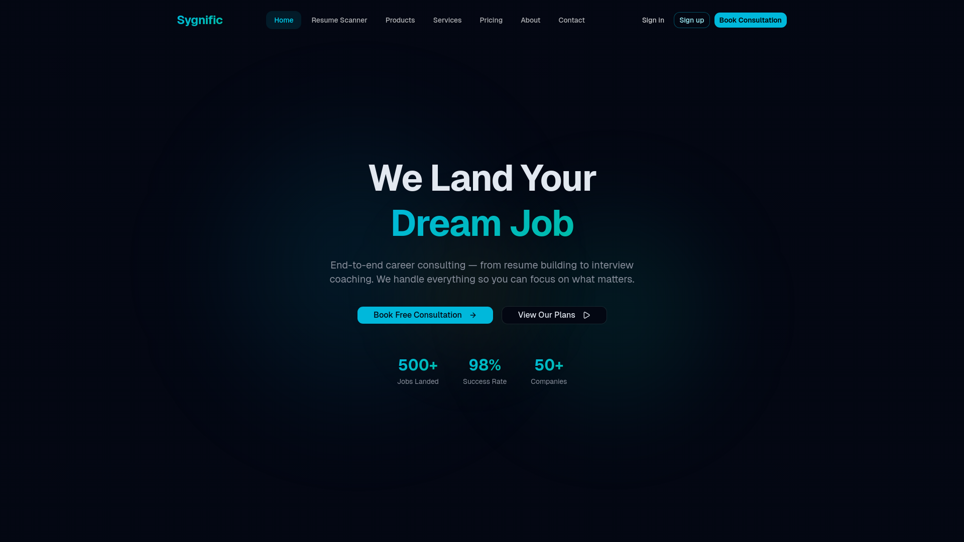 website screenshot of https://withsygnific.com