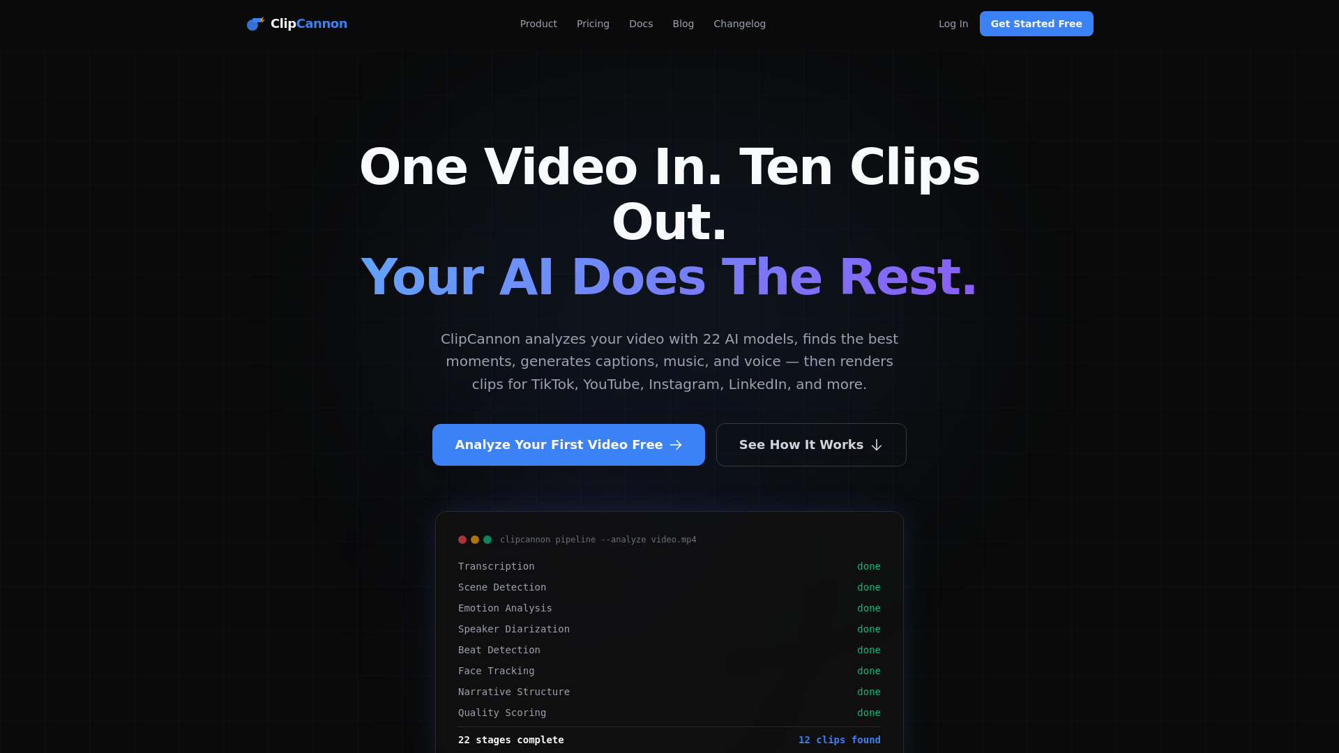website screenshot of https://clipcannon-website.pages.dev/
