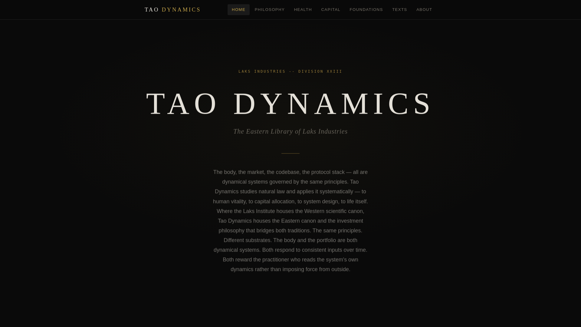 website screenshot of https://taodynamics.pages.dev/