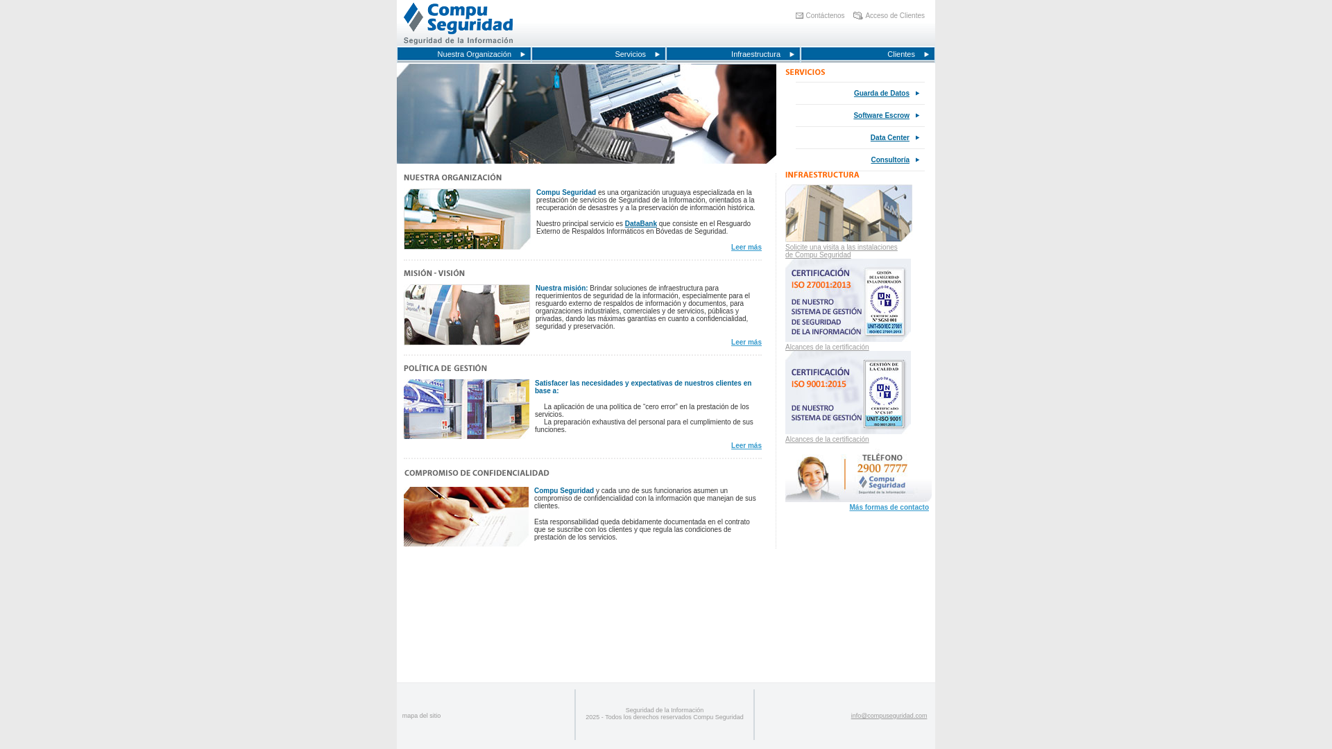 website screenshot of https://compuseguridad.com/