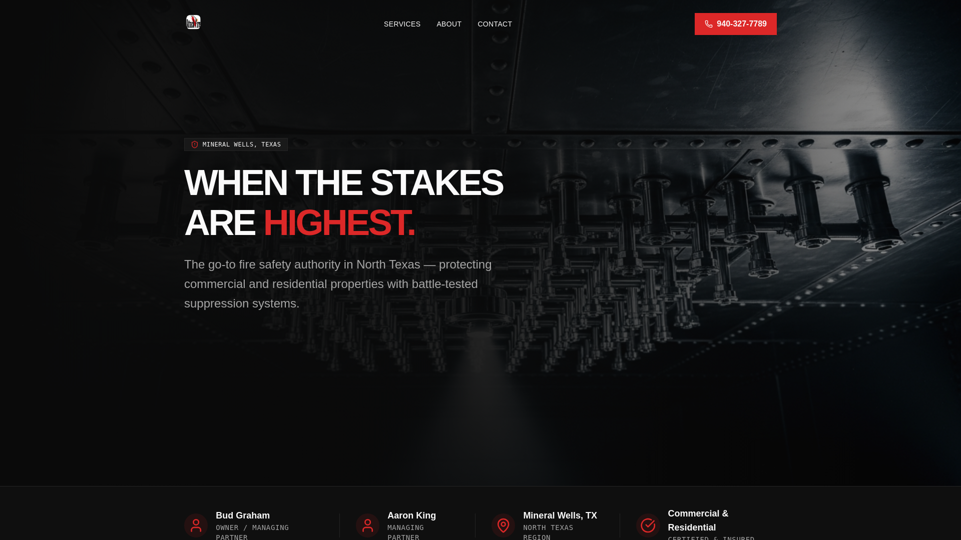 website screenshot of https://attackfirenorthtx.com/