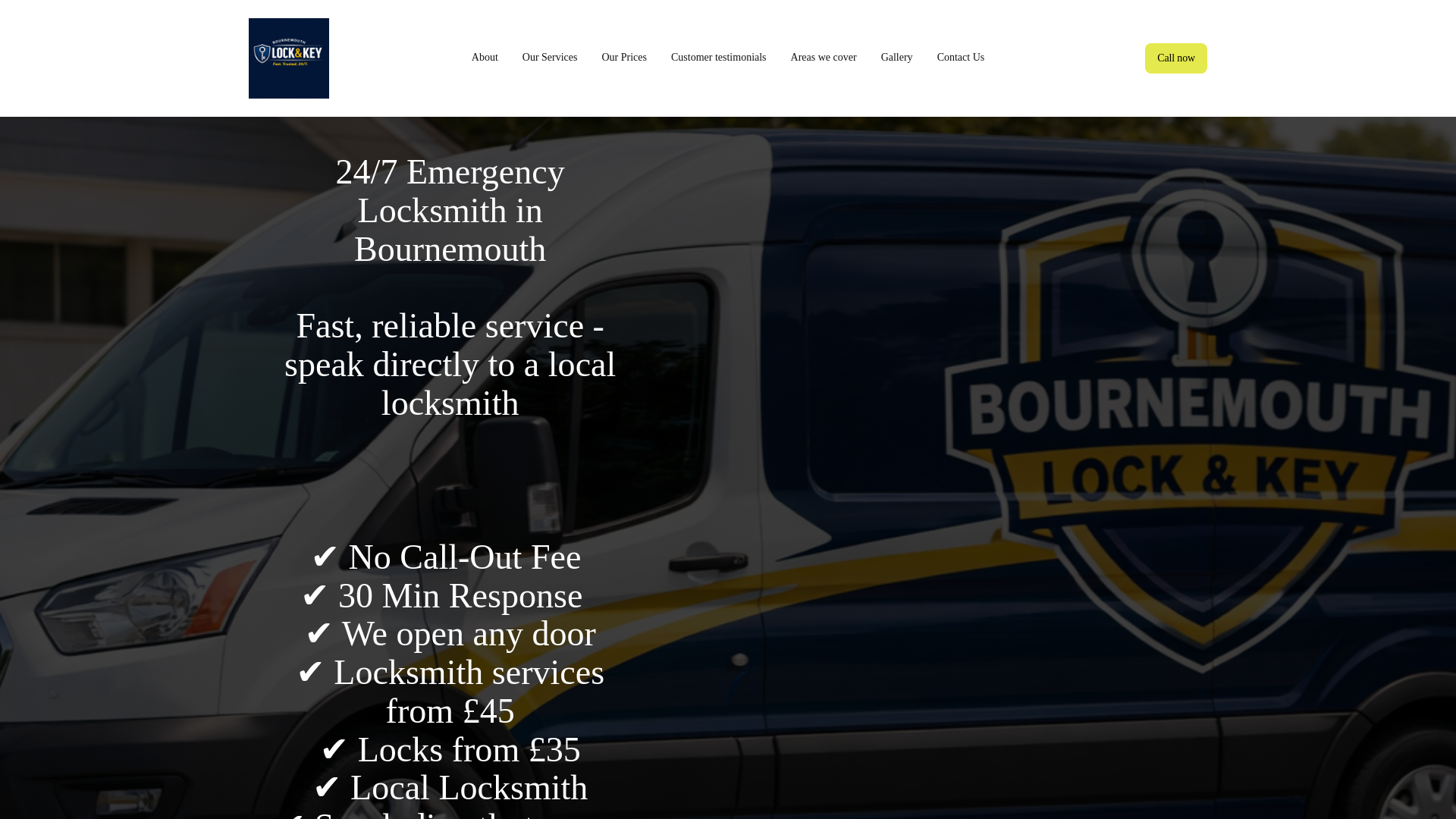 website screenshot of https://bournemouthlockkey.com/
