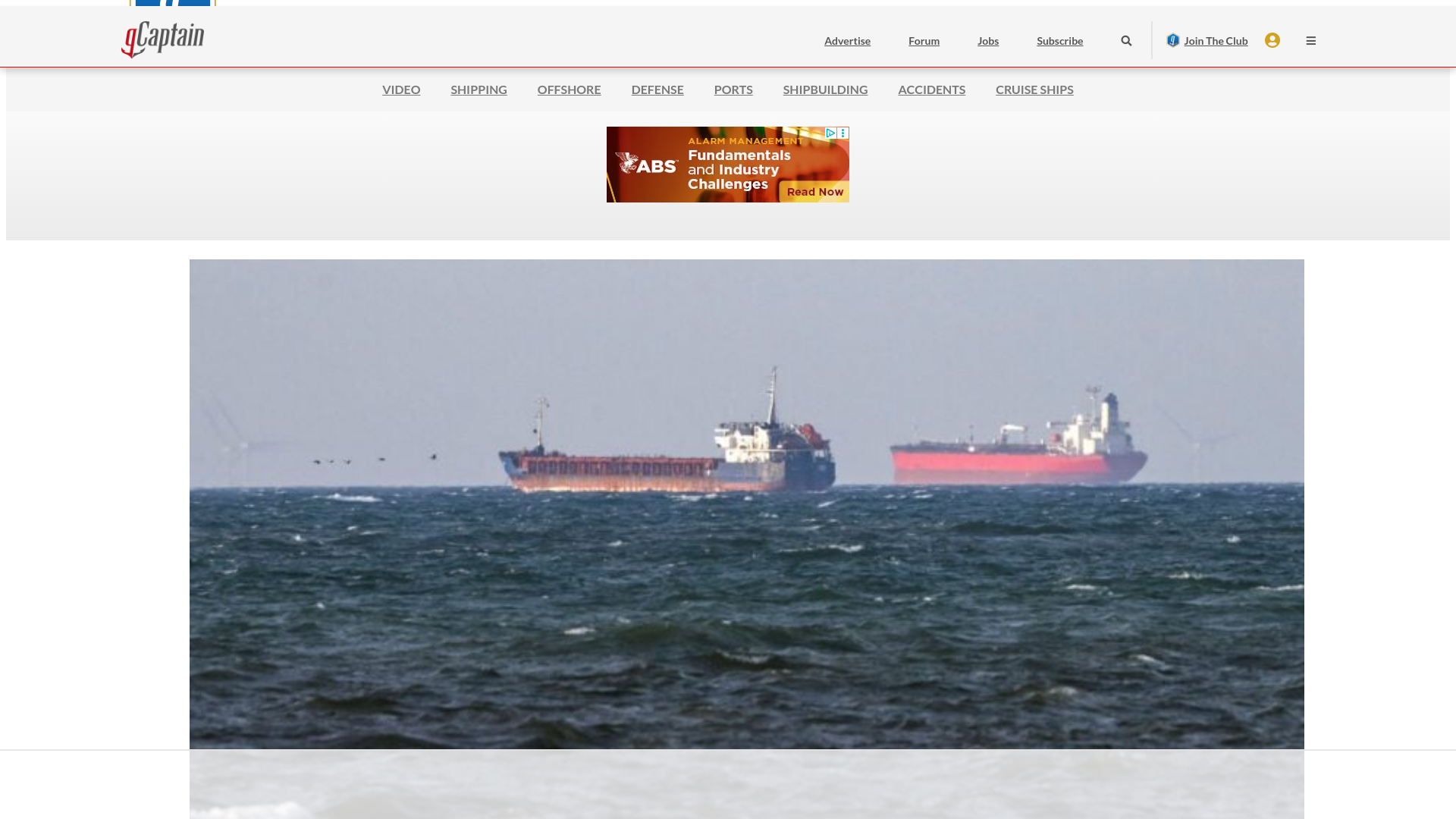 website screenshot of https://gcaptain.com/zelenskiy-urges-allies-to-keep-up-pressure-on-russia-ahead-of-talks-with-us/