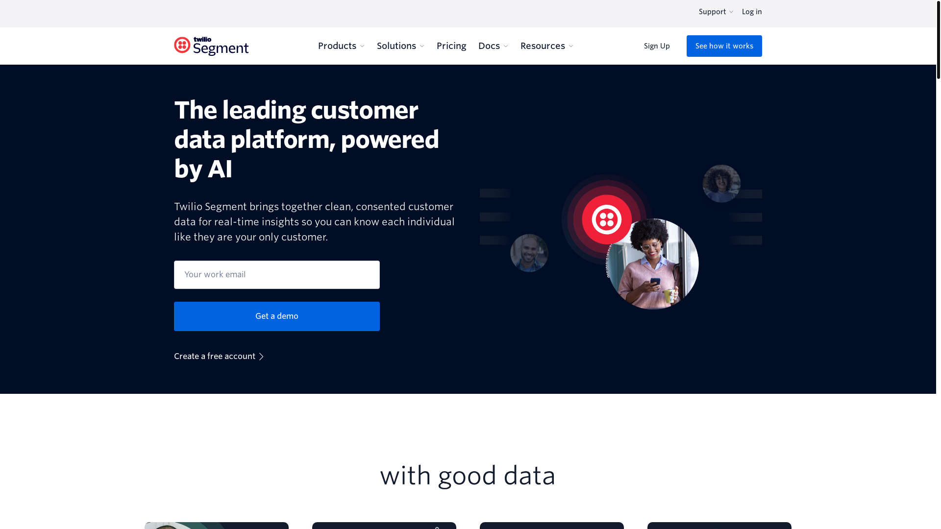 website screenshot of https://segment.com