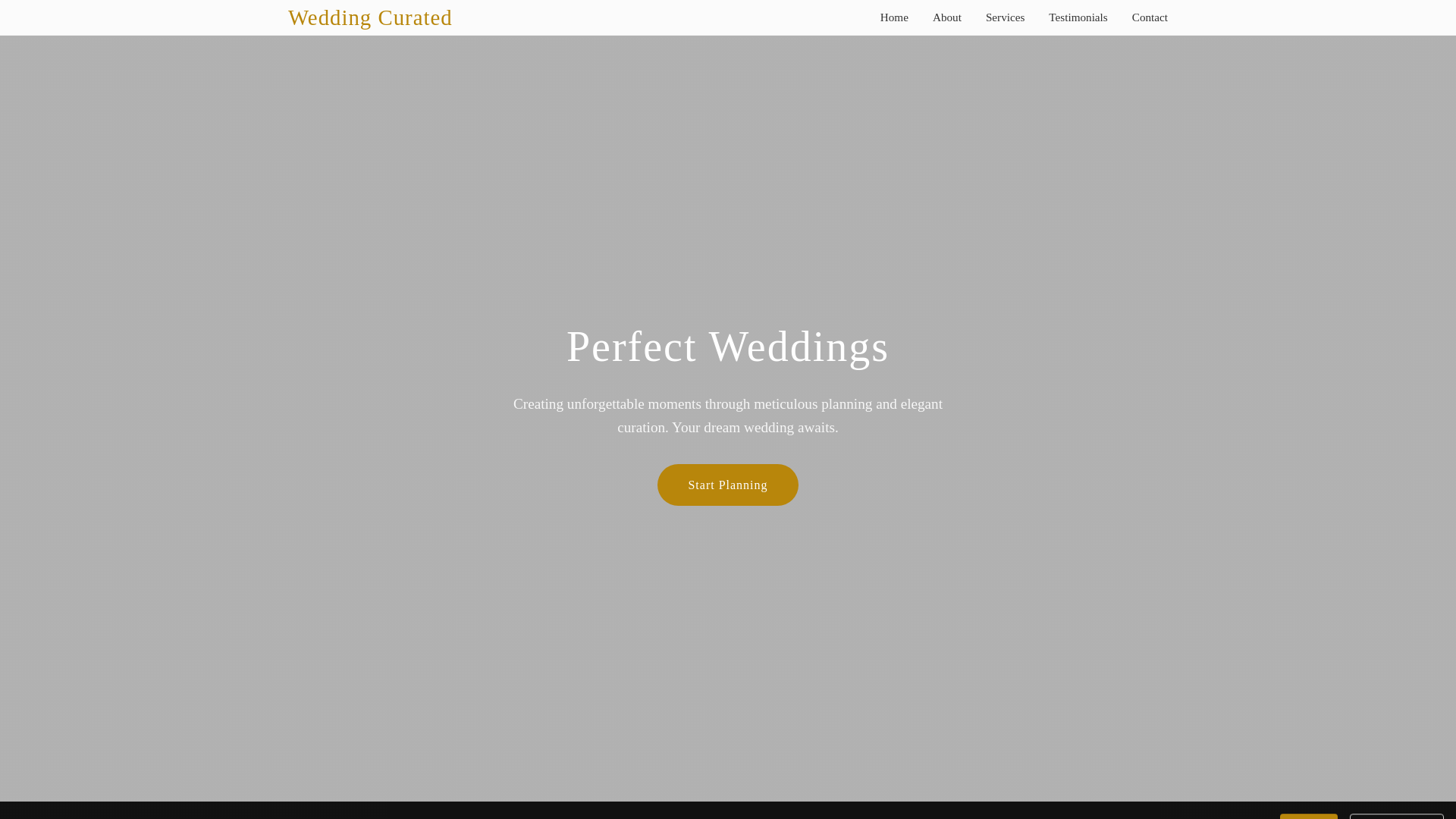website screenshot of https://weddingcurated.cyou/