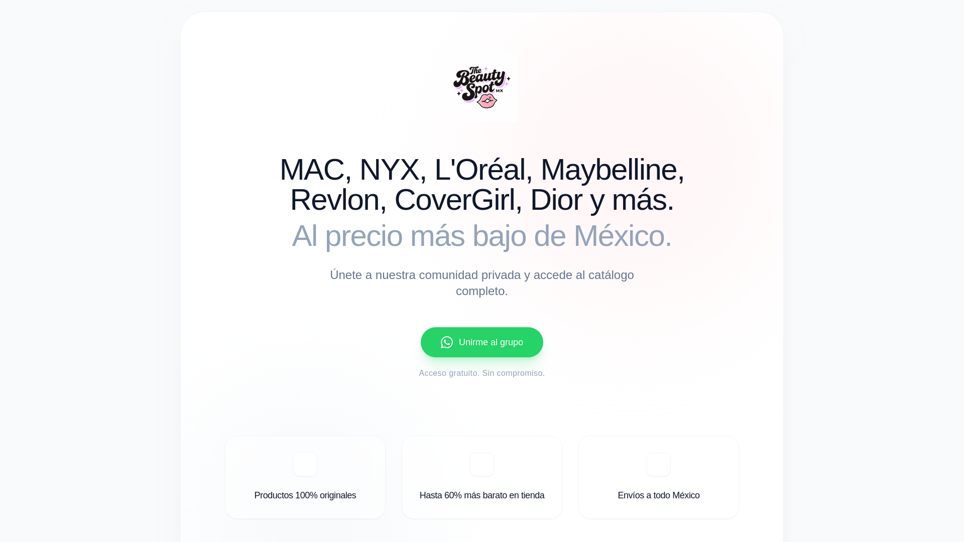 website screenshot of https://thebeautyspot.com.mx/