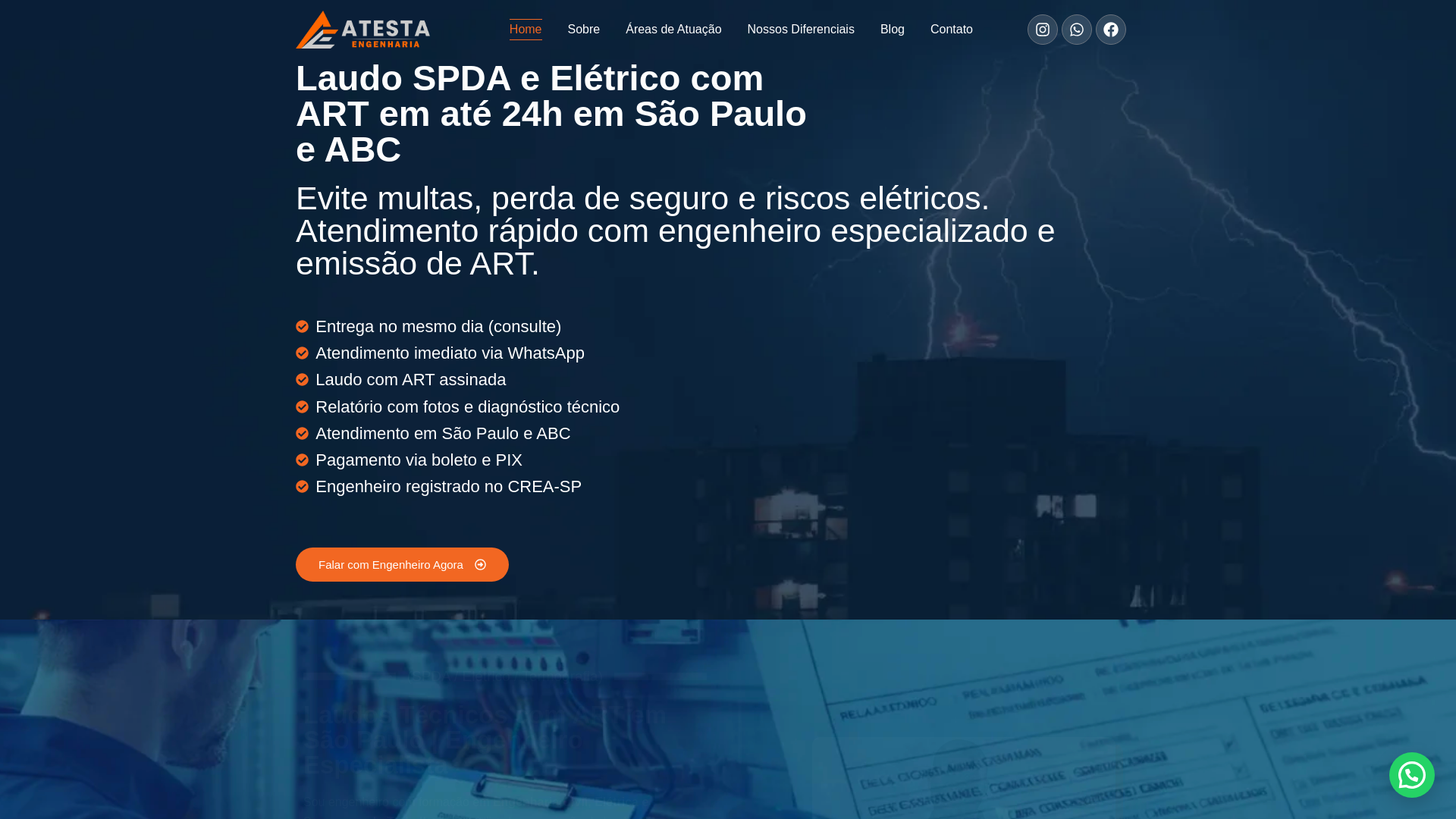 website screenshot of https://atestaeng.com.br/