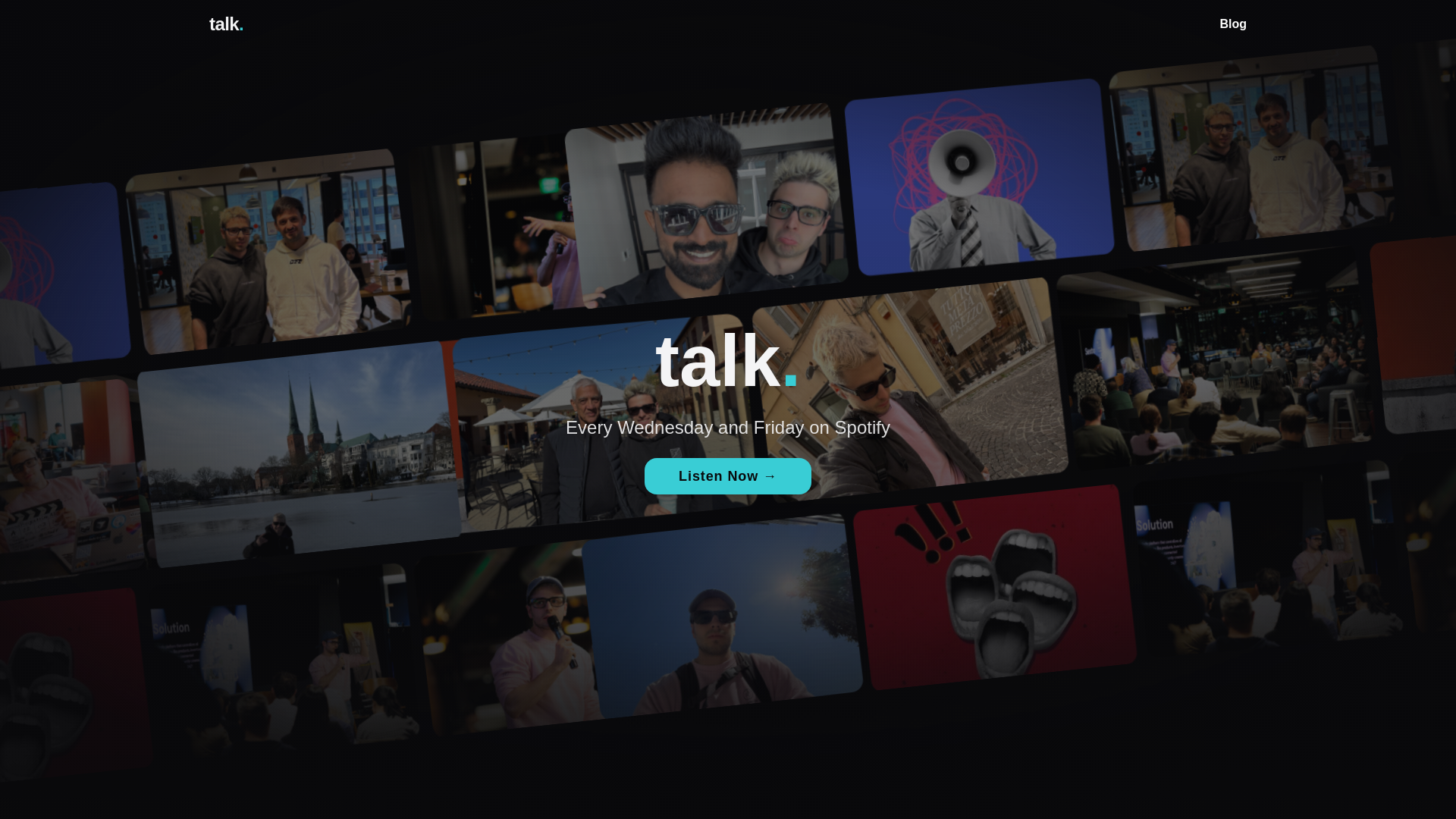 website screenshot of https://talkpodcast.blog