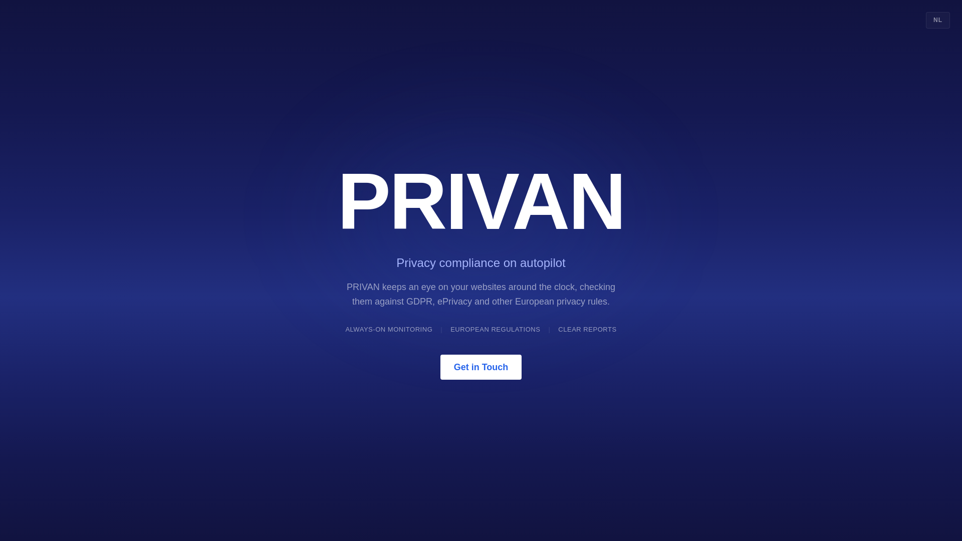 website screenshot of https://privan.io