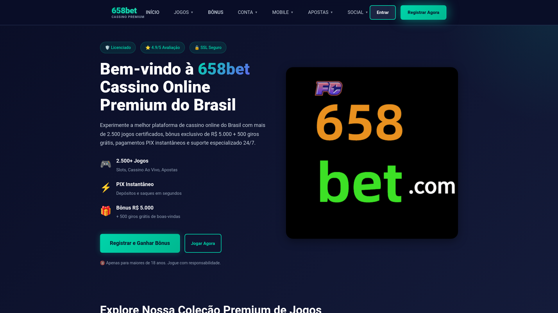 website screenshot of https://658bet94.com