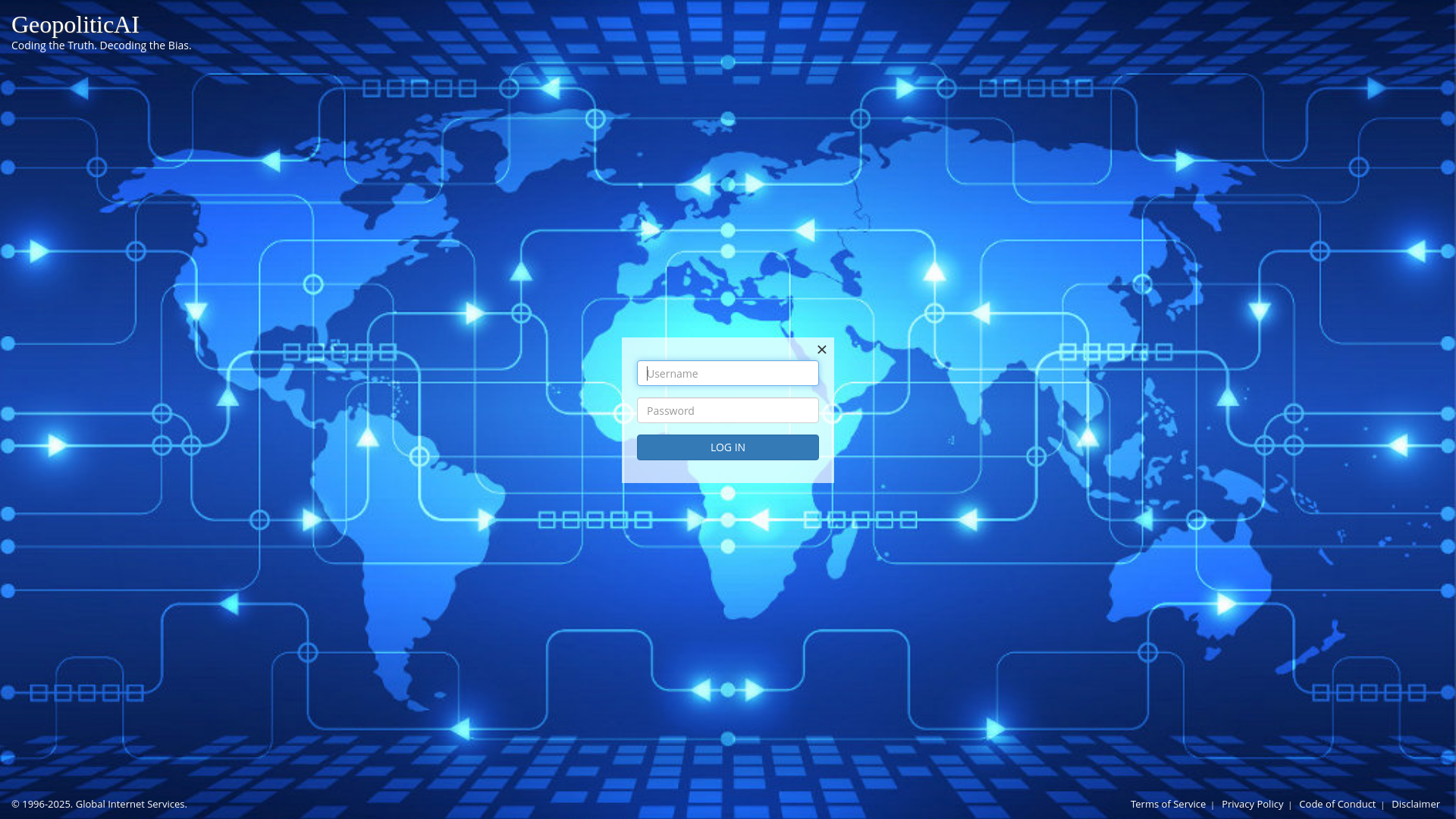 website screenshot of https://geopoliticai.com/