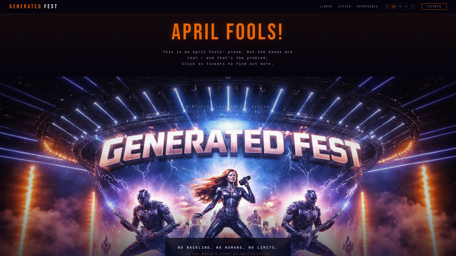 website screenshot of https://generatedfest.com