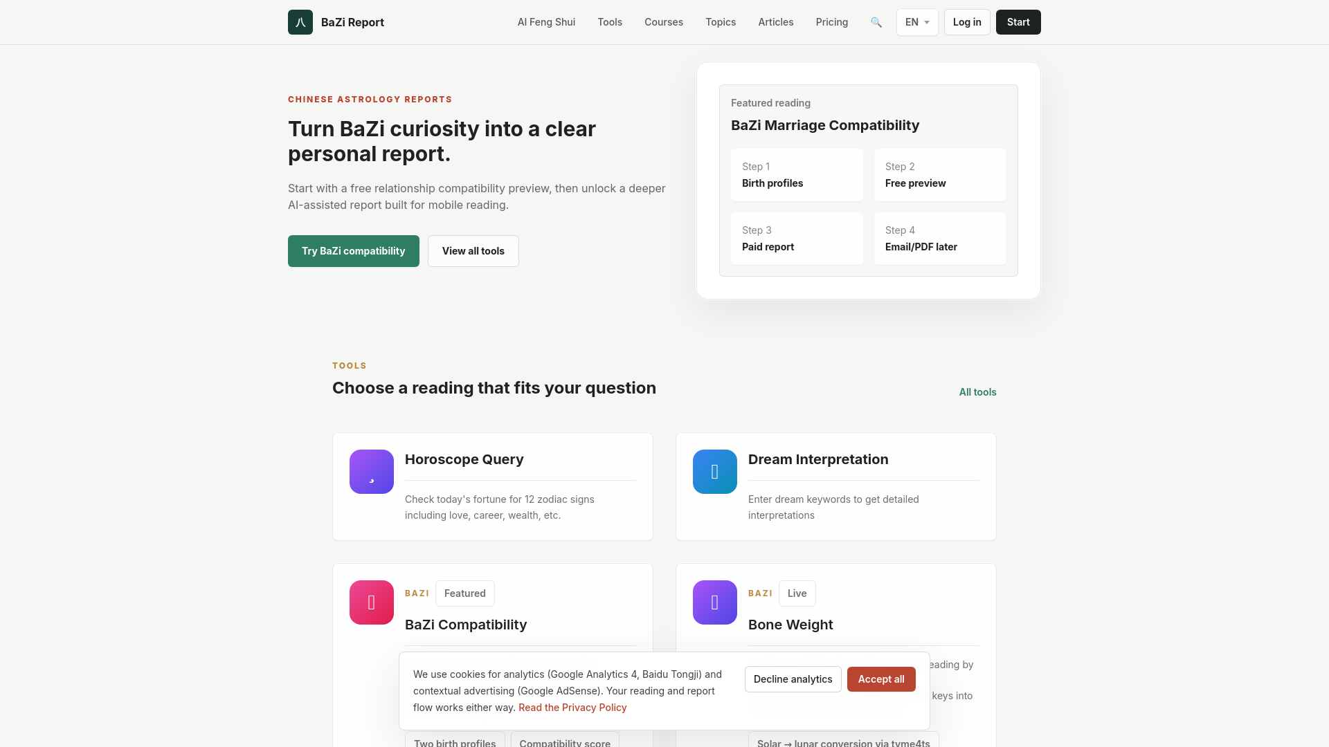 website screenshot of https://bazireport.com/