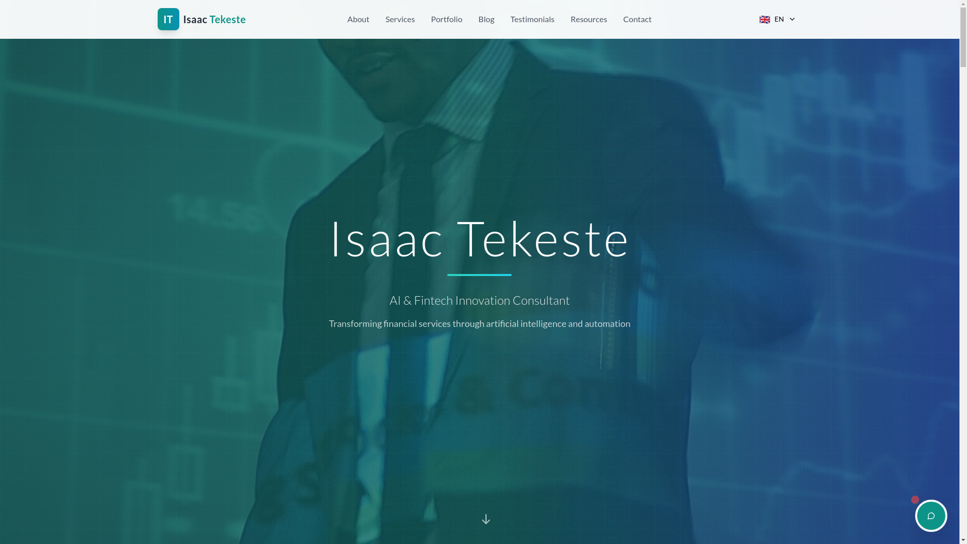 website screenshot of https://isaactekeste.chat/