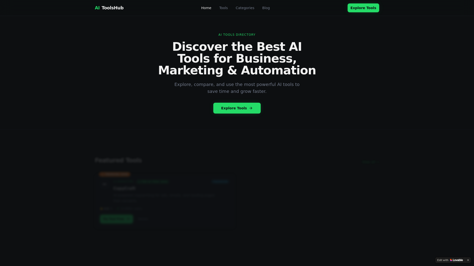 website screenshot of https://aitoolszone.io/